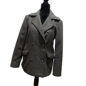 Vintage Copper Key Clothing Company XS‎ 100% Wool Gray Pea Coat